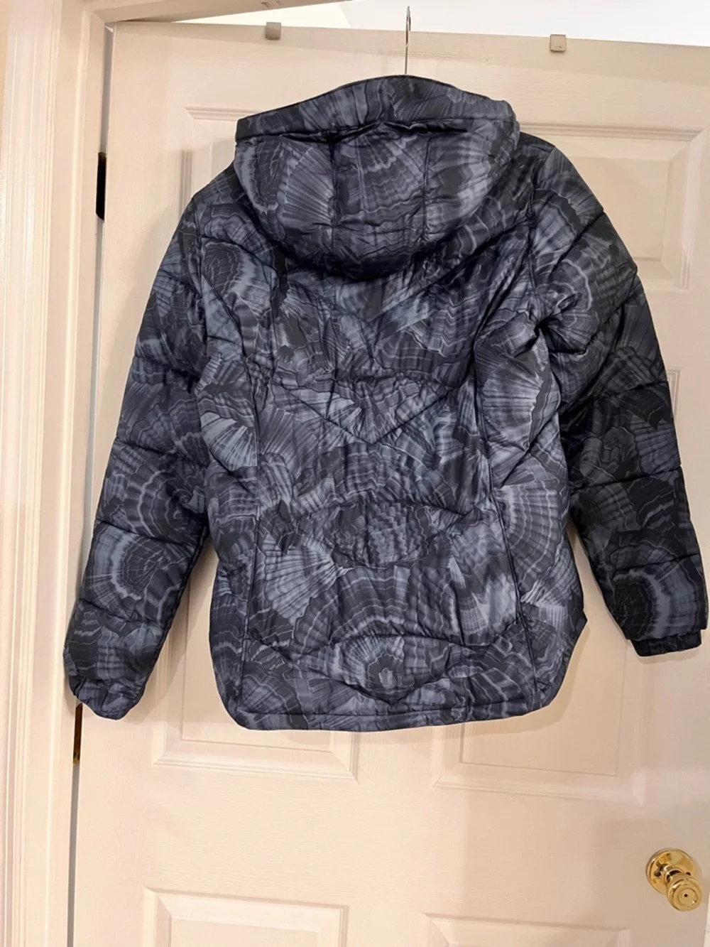Columbia Omni Heat Full Zip hooded puffer jacket‎ blue marbled tie dye size XL